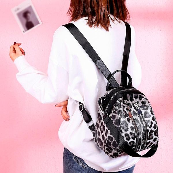 

large capacity student 2020 backpack leopard leather casual bag travel backpack women waterproof mochila feminina