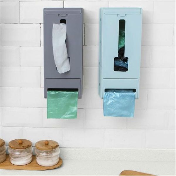 

hanging trash can wall mounted garbage bag finishing storage box kitchen removable plastic bag hanging holder tool