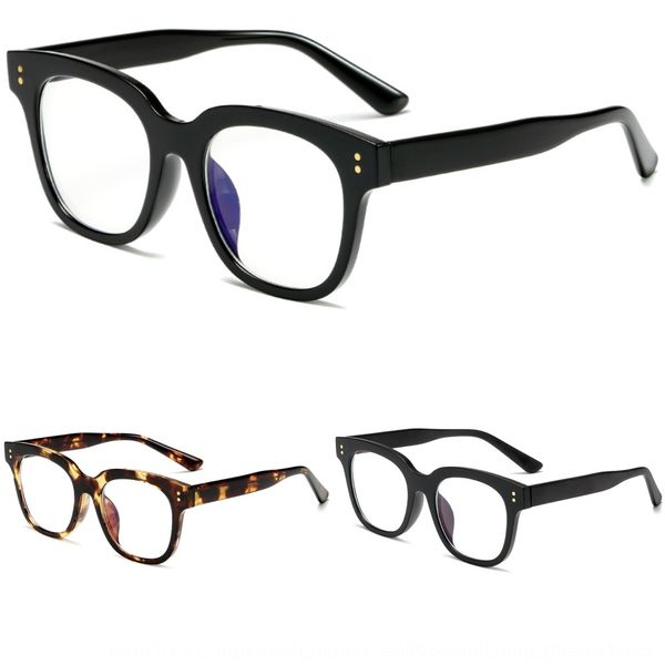 

txqvr strong army 2019 anti-blue black frame plain mirror male and female students anti-computer radiation computer glasses square plate gla, Silver