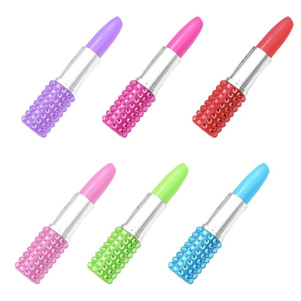 

1 piece cute creative lipstick plastic ball point pen ball pens for kids writing gift korean stationery violet red blue color, Blue;orange