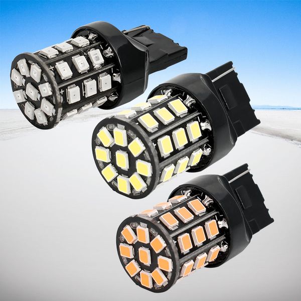 

4pcs t20 7440 w21w wy21w 33 led 2835 smd car tail bulb slights auto reverse lamp turn signals light red white yellow 12v 4x
