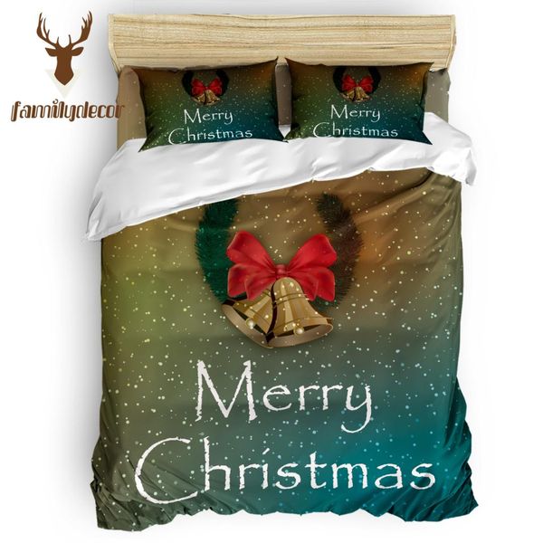 

family decor merry christams bell 4 pcs comforter cover set national flag day quilt bedding set machine washable black and white