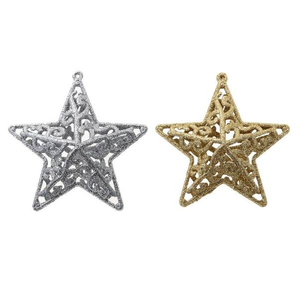 

christmas tree decor hollow pentagram shape glitter pendant ornaments