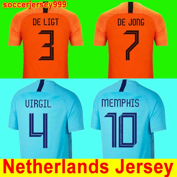 

2019 2020 netherland occer jer ey de jong holland football hirt de ligt van dijk virgil trootman memphi prome jer ey kit uniform