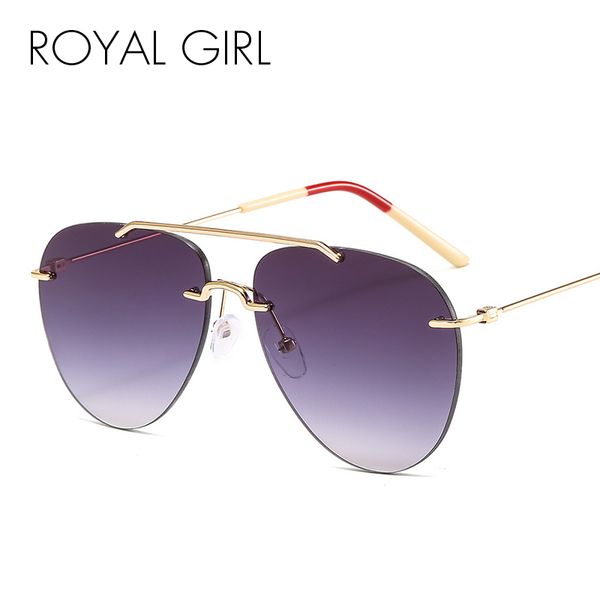 

rimless royal arrival girl new sunglasses trendy ocean lens sun glasses designer brand luxury women gafas de sol mujer ss313 ch01, Blue