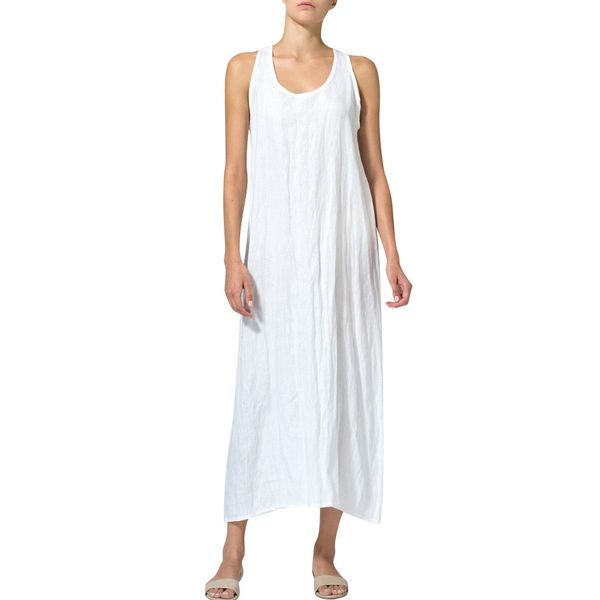 

fashion women vestidos summer solid u neck sleeveless cotton and linen casual maxi dress robe vestidos sundress dresses 2019, Black;gray