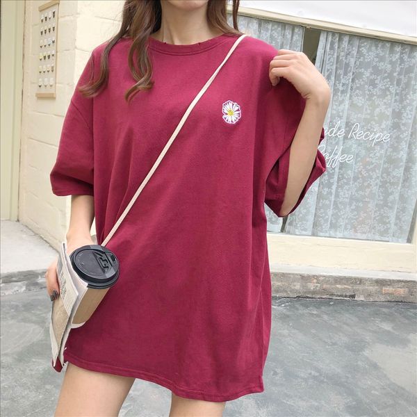 

2020 solid color printing short sleeve loose thin ins women's 2020 solid color printing short sleeve loose cotton t-shirt thin ins wome, White