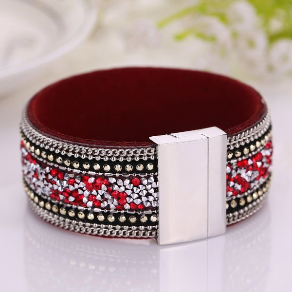 

plated fashion cool bracelet velvet drilling bracelet wrist women girlfriends colorful bracelets gift jewelry femme 2018 new, Black