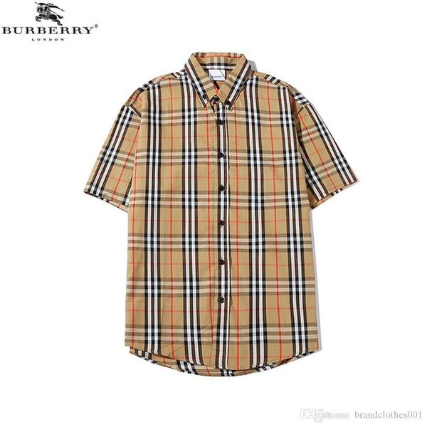 

brand mens designer short sleeve shirts firmate dress shirts fashion casual luxury shirt plaid shirt homme button up 013, White;black