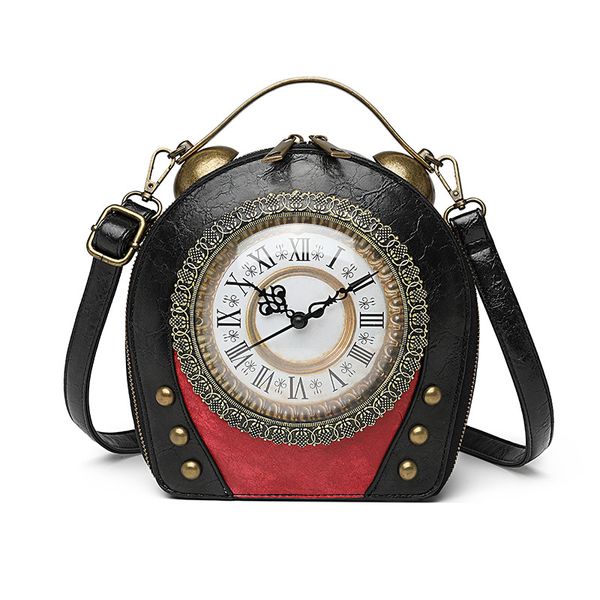 

new women's bag retro hand-held package walkable clock women's bag one shoulder cross handbag