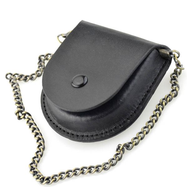 

fashion black leather cover classic pocket watch box pocket watches storage case box with, Black;blue