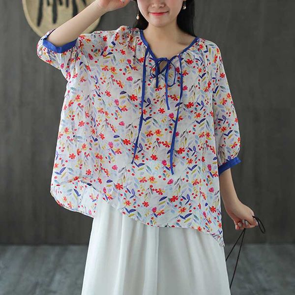 

women ramie t shirt tees tshirt digital print big loose oversized sweet cute casual fashion for summer az18461541, White