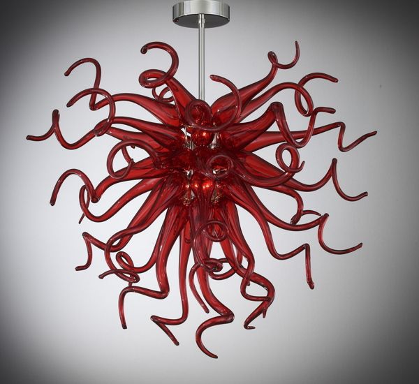 

modern hand blown glass chandelier lightings artist chihuly style mini size red murano glass led light source custom made chandelier