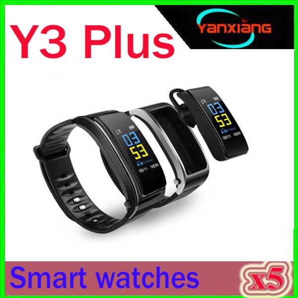 

Heart rate monitoring pedometer mart watch y3 bracelet earphone 2 in 1 phone call reminding bluetooth mart watch men 4 1 5pc zy b 2