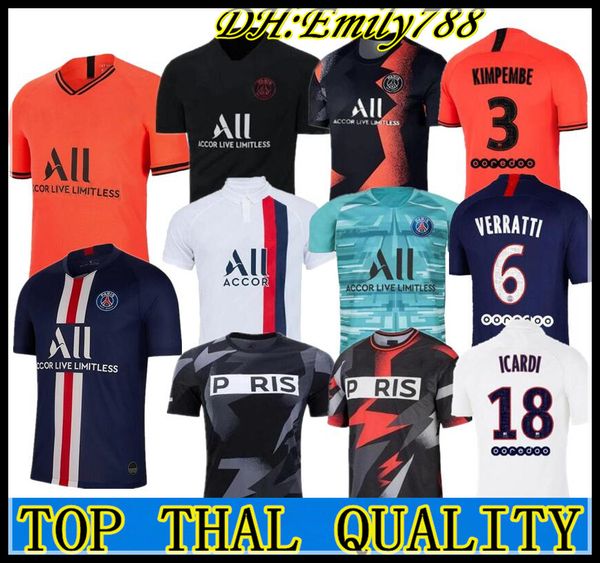 

maillots de foot 19 20 psg soccer jersey 2019 2020 mbappe marquinhos ander herrera camisetas football navas icard shirt training goalkeeper, Black;yellow