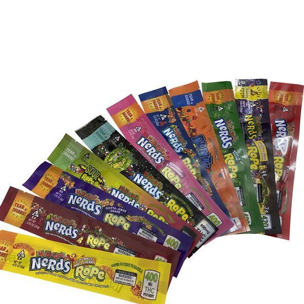 

cartridge nerds rope 8 style empty nerds rope packing mylar bags smell proof cookies food package gummy candy share bag