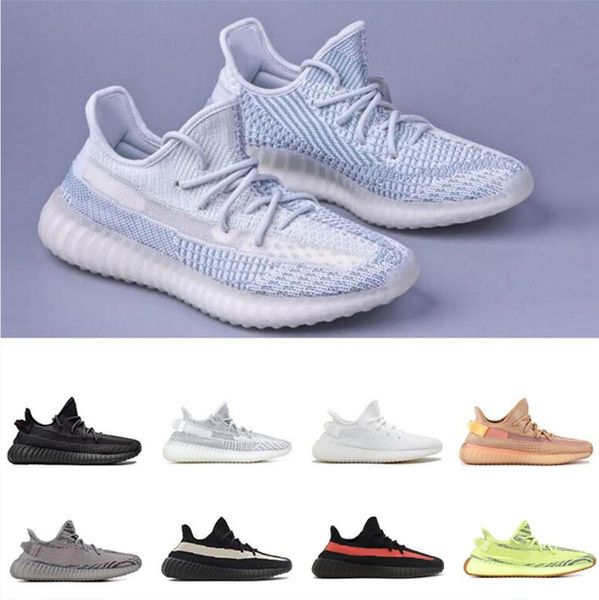 

2020 new arrivel mens running shoes citrin cloud white black static reflective cream clay zebra womens sports sneakers trainers, White;red