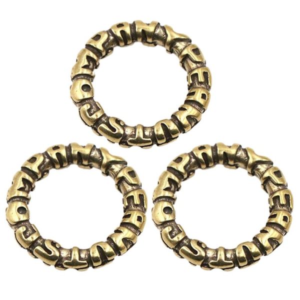 

3pcs copper letters key rings vintage connection buckle handmade seamless metal loop jewelry findings, Silver