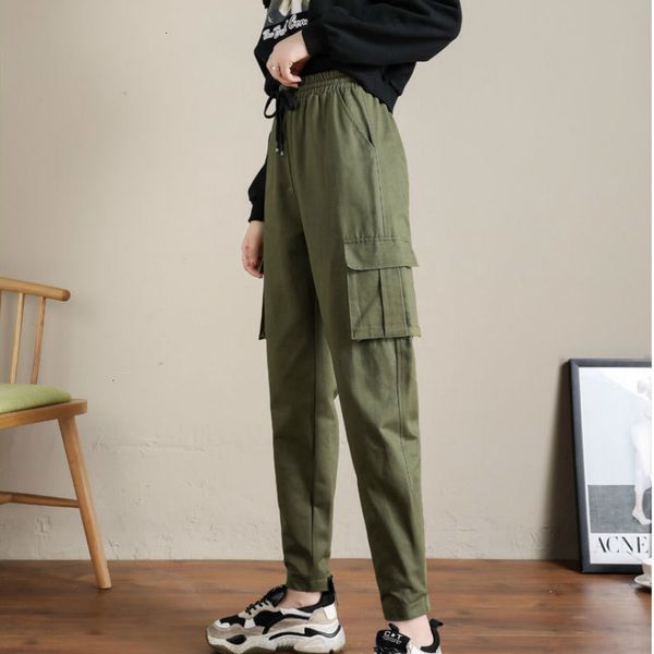 

autumn 2019 new women's pants high waist winter leisure pant fashion women spring legged cargo street trousers female sweatpants, Black;white