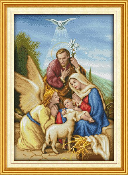 Melek iniş İsa Hıristiyan ev dekor boyama, El Yapımı Çapraz Dikiş Nakış İğne setleri tuval üzerine baskı sayılan DMC 14CT / 11CT
