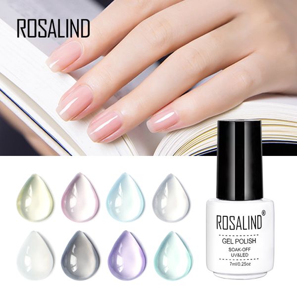 

rosalind 12 colors 7ml jelly color gel nail polish long lasting soak-off uv led gel nail polish varnish art