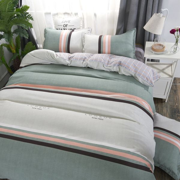 

fashion bed sheet grey polyester duvet cover 5 size bed linens cover ab side duvet sheet pillowcase