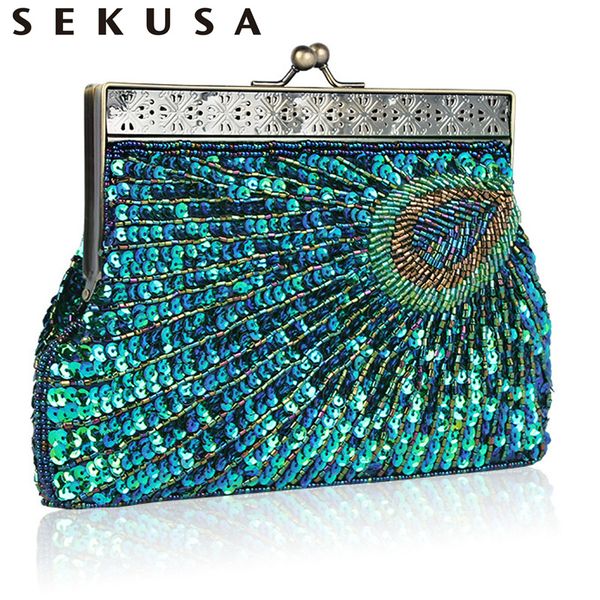 

sekusa wedding bridal handbags women bags beaded sequined bolsa feminina