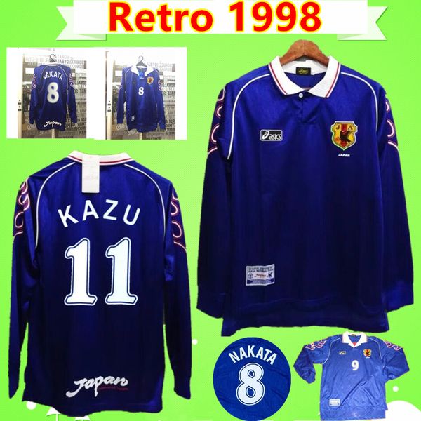 

1998 japan soccer jerseys retro long sleeve full nakata kazu nanami nakayama 98 football shirts world cup classic maillot vintage camiseta, Black;yellow