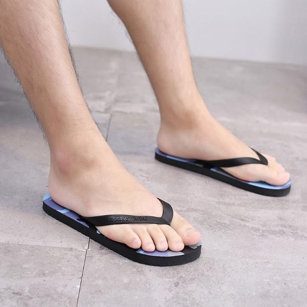 

men's summer slipper camouflage beach flip flops anti-slip slipper casual shoes slippers chaussure homme dropshipping 2020 blue, Black