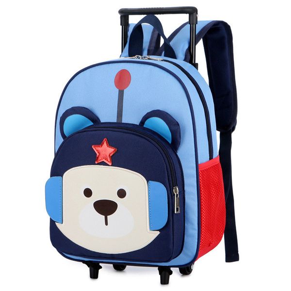 

new kids backpacks cartoon bear school bags for kindergarten girls boys children anti-lost nursery bag trolley backpack