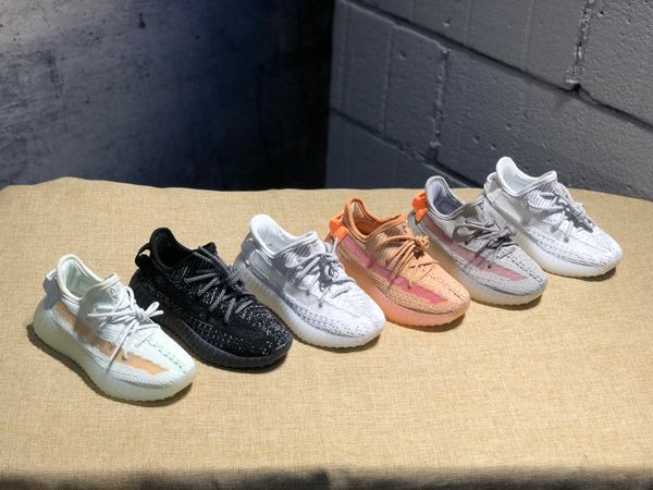 

new static baby kid children youth cream reflective infant true form hyper bred beluga clay hyperspace kany west running shoes sport sneaker, Black