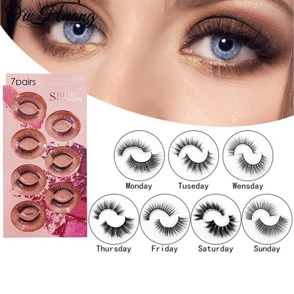 

7 pairs mix eyelashes for 7 days 3d mink eyelashes extension handmade reusable natural volume soft false lashes makeup