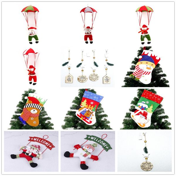 New Christmas Home Ceiling Decor Parachute 28cm Santa Claus Smowman New Year Hanging Pendant Christmas Decoration Supplies Unique Christmas Decorating