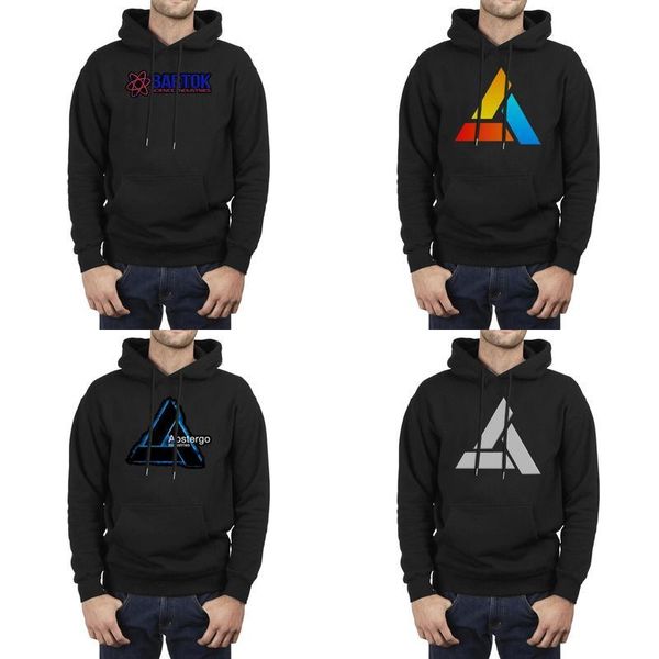 

мода мужчина бартки науки промышленность черного флис толстовка персонализированного vintage диапазон толстовка abstergo промышленное automa, Black