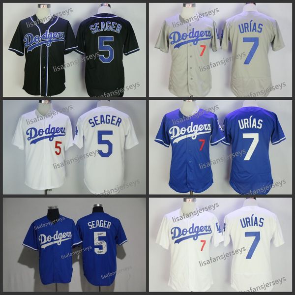 

2018 baseball Jerseys Mens 5 Corey Seager 7 Julio Urias Home Away Road Embroidered white blue gray cheap Stitched baseball jersey