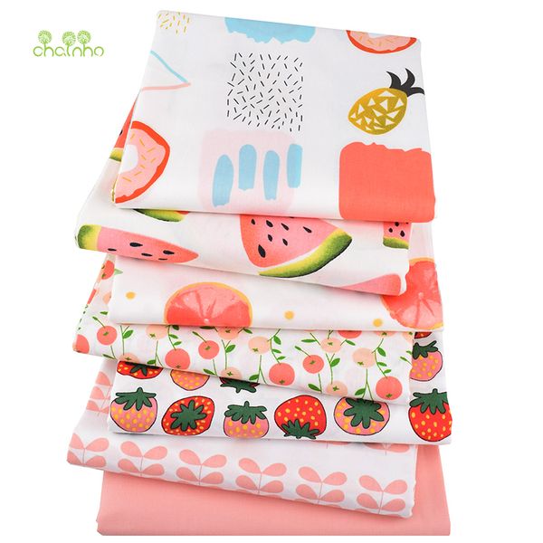 

chainho печатная саржа хлопчатобумажная ткань, лоскутная ткань, мультфильм фруктовая ткань, diy sewingquilting материал для babychildren,7 ш, Black;white