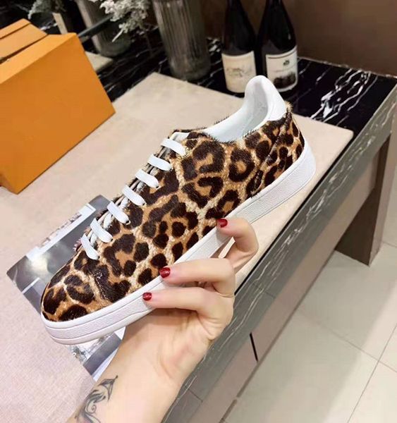 

Branded women flower leather tellar neaker boot de igner lady lace up leopard print canva white rubber ole flat hoe