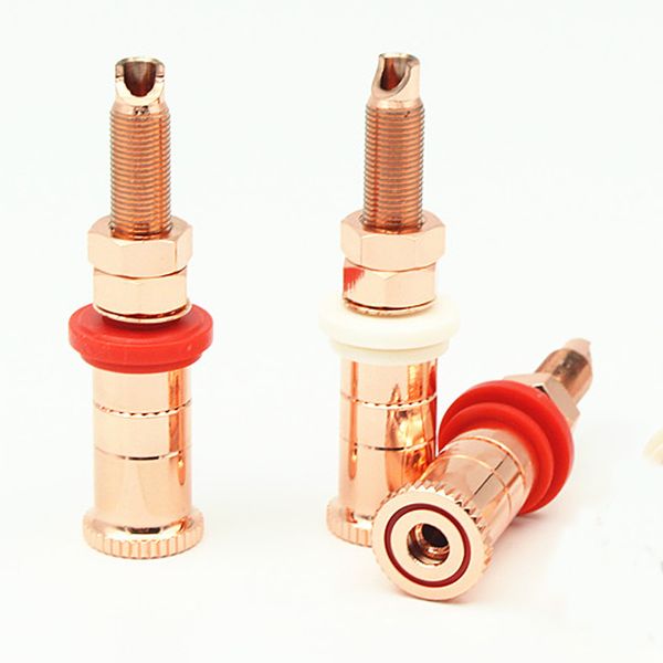 

4pcs/set copper made gold copper plated speaker binding posts terminal connectors wbt style