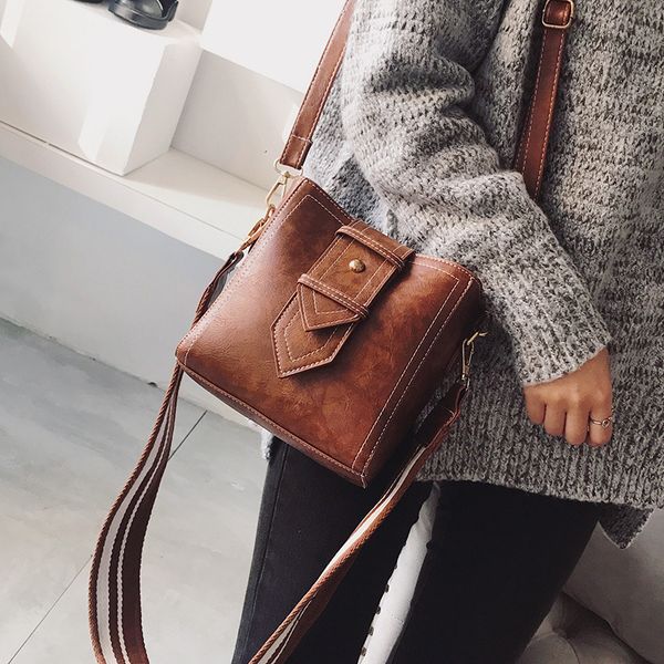 

new bucket bags pu leather wild fashion women bags colored shoulder strap sac a main
