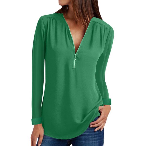 

blusasÂ mujerÂ deÂ modaÂ 2019Â women'sÂ blousewomens casual shirt ladies v neck zipper loose gothic shirt blouse tee shein, White