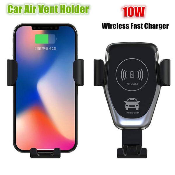 

sell universal wireless qi fast charging car charger air vent phone holder fast wireless charger car mount