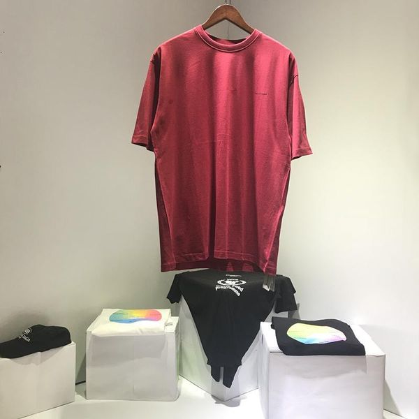 

version small letter logo solid short sleeve oversize loose cotton shirts comfortable men and women couple designer t-shirt hfwptx377, White;black