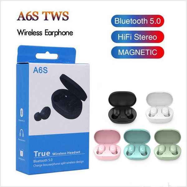 

a6s bluetooth earphone tws headphone bluetooth 5.0 wireless earphones bluetooth headset pk xiaomi redmi airdots earbuds e6s q32 i7s i12 pk