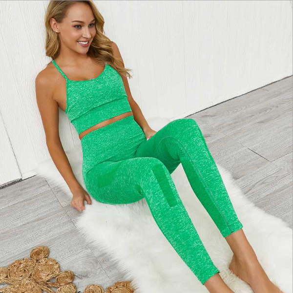 

women yoga 2 piece set suit gym crop yoga sport bras anti-sweat padded women fitness sports running strappy suit