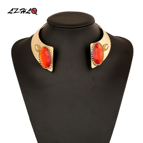 

lzhlq punk design open torques collar fashion women neck bib bright alloy choker necklace statement jewelry maxi, Silver