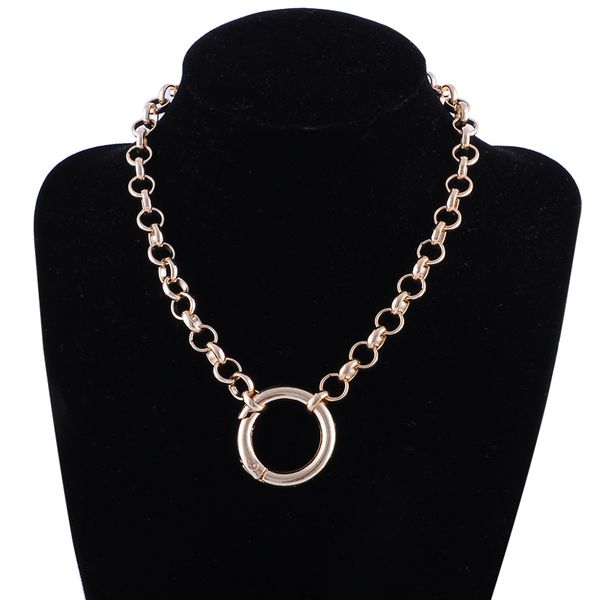 

tredytime 2019 new geometric rund necklace pendant for women simple punk metal necklace female jewelry gift, Silver