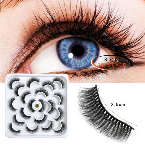 

10 pairs 3d fake lashes natural dense curling slender mink false lashes grafting false eyelashes makeup tool