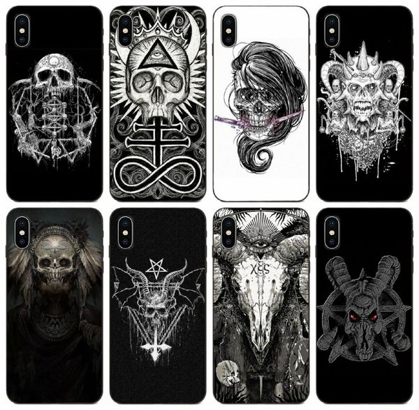 

[tongtrade] comics manga caricature satanic skull terror design clear case for iphone 11 pro x xs max 8s 8 7s 7 6s 6 huawei mate 10 tpu case