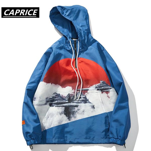 

japanese style printed men jacket 2019 autumn fashion casual streetwear loose harajuku hip hop cargo male coat, Black;brown