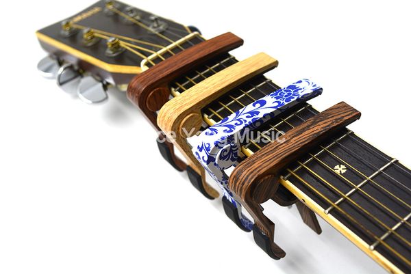 

rose wood sapele blue&white porcelainacoustic/electric guitar 6-strings guitar capo change capos key clamp ing